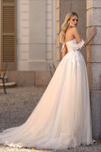 Mermaid Sheer Backless Lace Train Wedding Dress