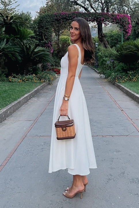 Sleeveless Square Neck Maxi Vacation Dress