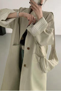 Relaxed Midi Blend Panel Design Overcoat