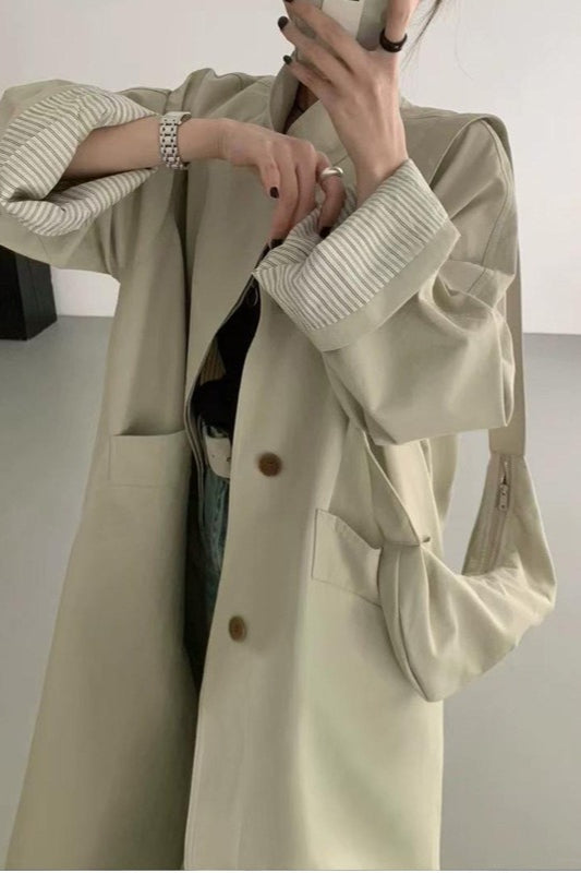 Relaxed Midi Blend Panel Design Overcoat
