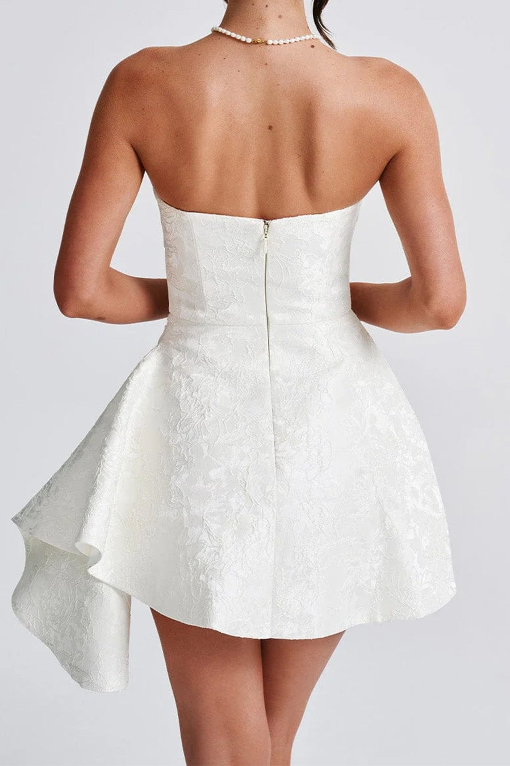 Sin Tirantes Jacquard Vestido Mini de Fiesta