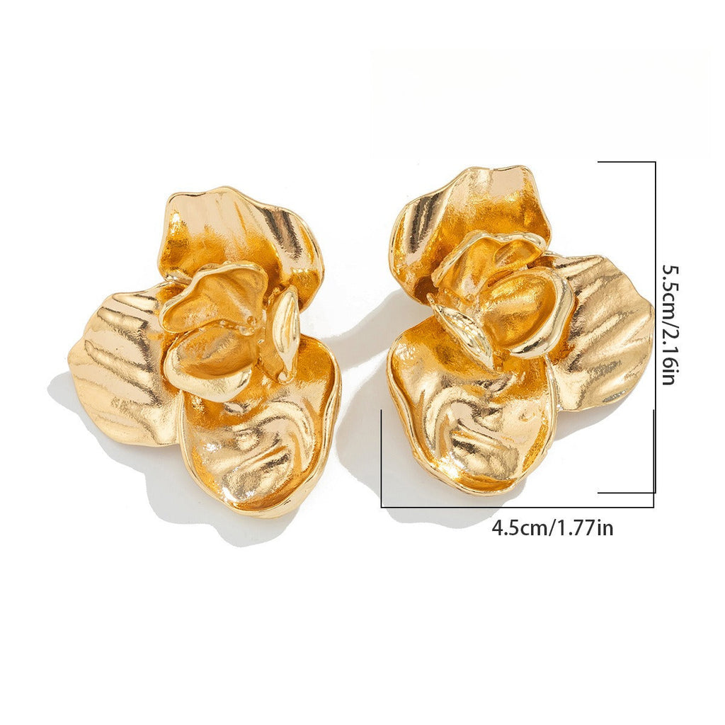 Liquid Irregular Fruncido Round Aretes