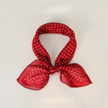 Polka Dot Faux Linen Square Hair Neck Sun Scarf