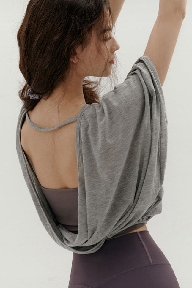 Quick Dry Cropped Backless Sun Protection Tee