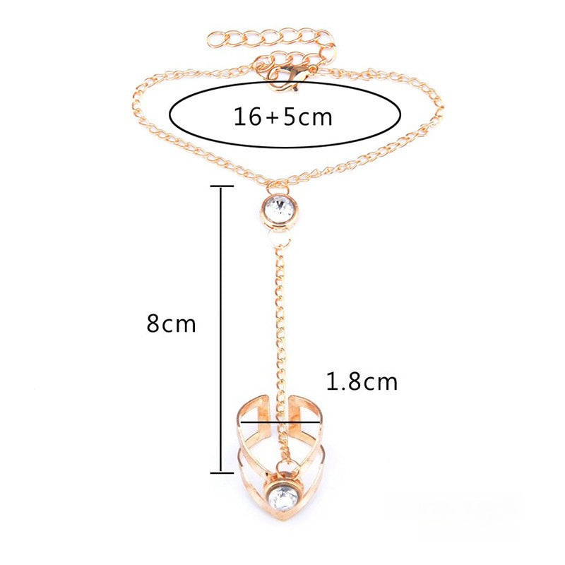 Retro Calado Arrow Anillo Pulsera-Anillo