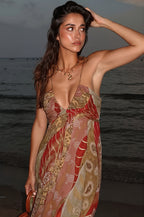 Vibrant Floral V Cami Boho Dress