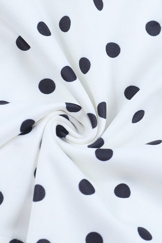 White Polka Dot Lace Trim Cami