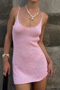Casual Hollow Out Slip Dress Resort Cover Up