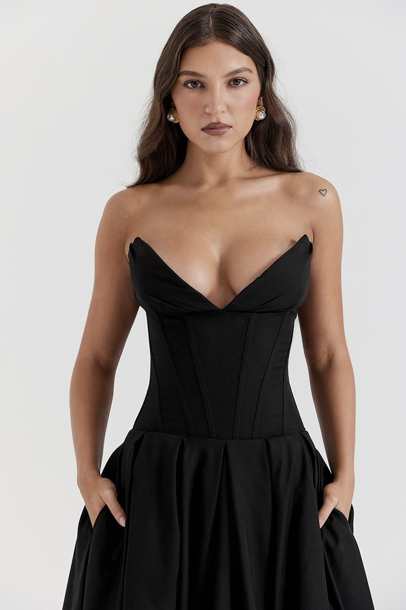 Sin Tirantes Corsé Línea A Vestido de Fiesta