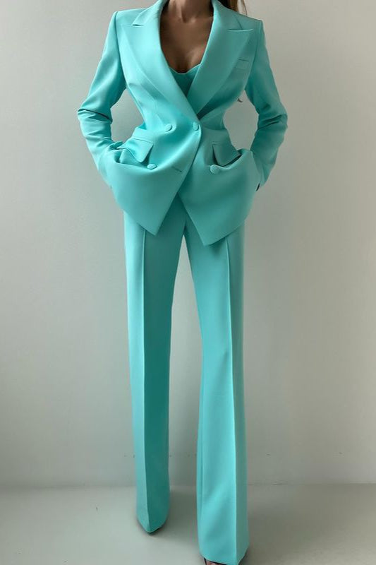 Corset Style Three Piece Blazer Pants Set
