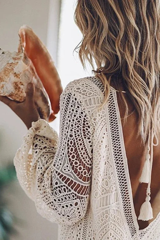 Hollow Out Tassel Beach Boho Dress
