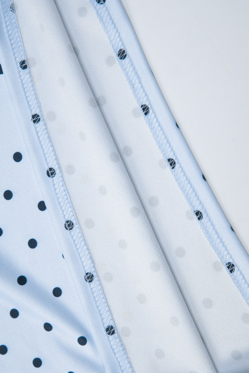 Polka Dot Ruched Spaghetti Strap Halter Top