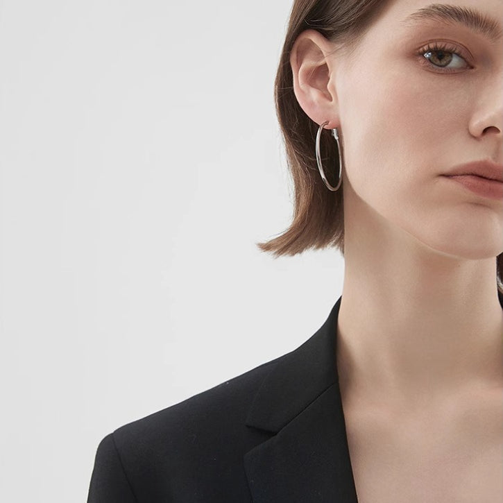 Oversize Acero de Titanio Aretes de Aro