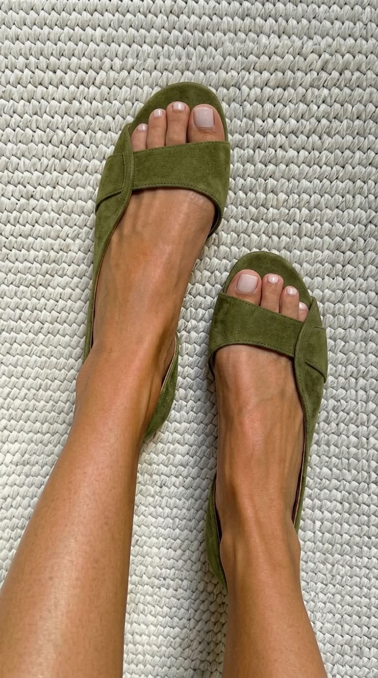 Nicoletta | Sandalias casuales tipo slingback de tacón bajo en ecopiel de ante con punta abierta