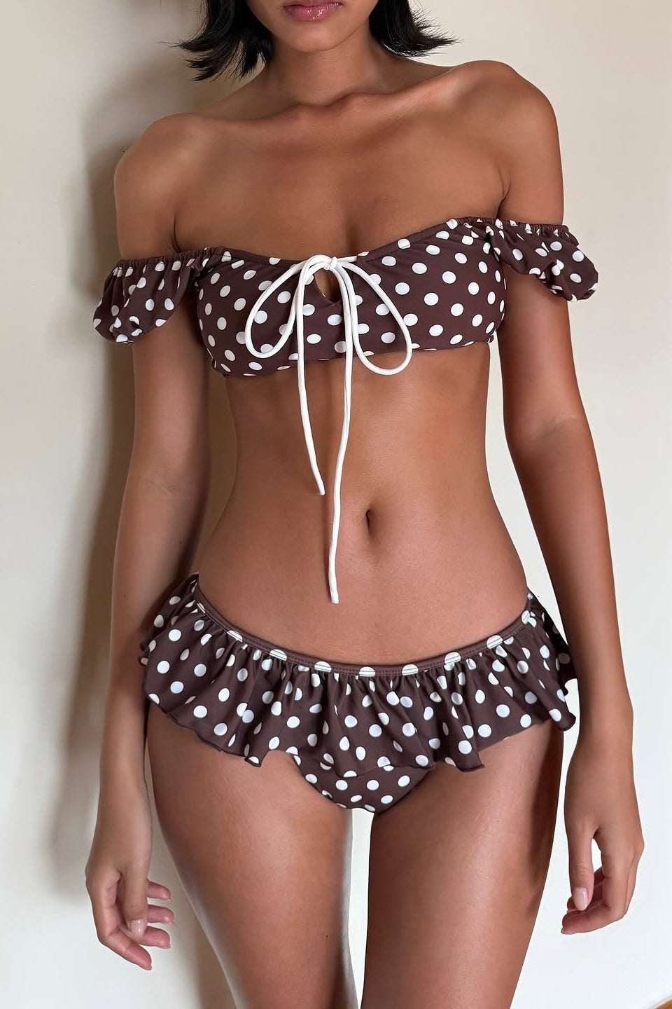 Minimalist Low Rise Retro Polka Dot Bikini Set