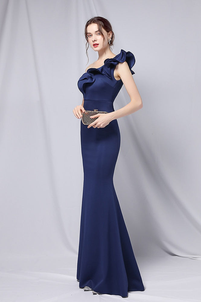 Hombros Descubiertos Sirena Vestido Maxi de Fiesta