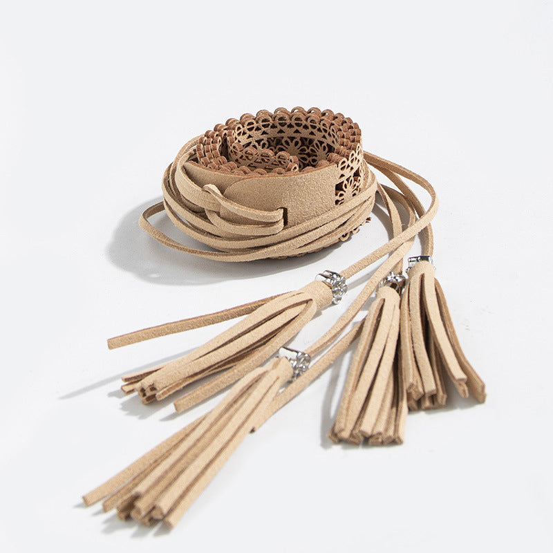 Boho Tejido a Mano Wide Cinturón