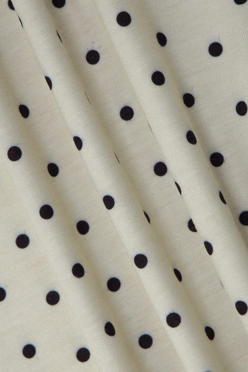 Beige Polka Dot Waist Tie Tank Top