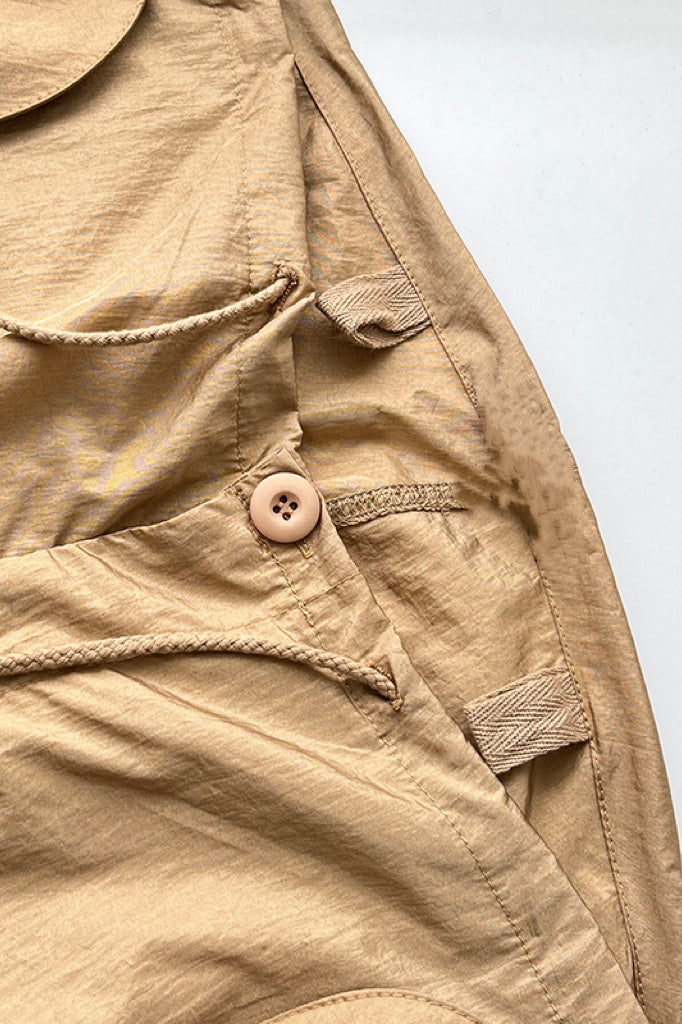 Summer Loose Fit Drawstring Parachute Cargo Pant