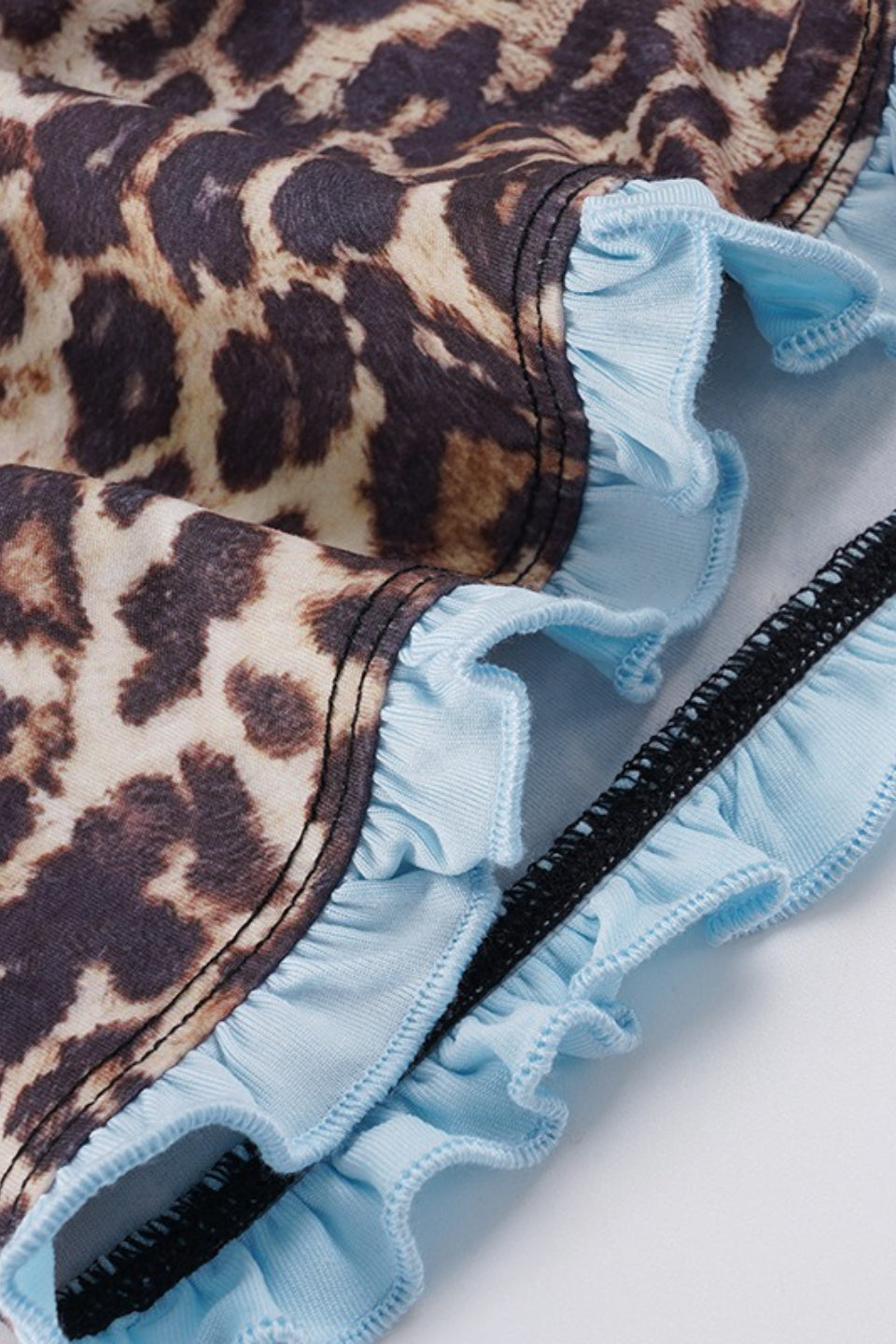 Leopard Print Lace Trim Cami Shorts Set