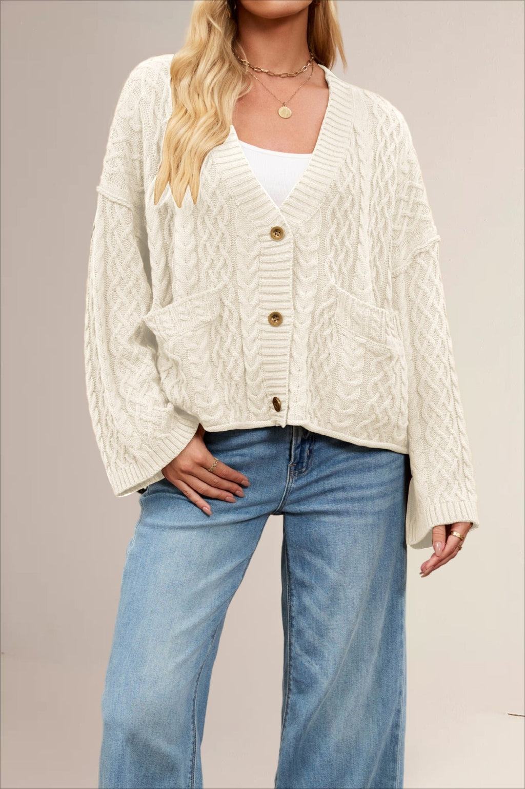 Cable Knit Oversized Cardigan