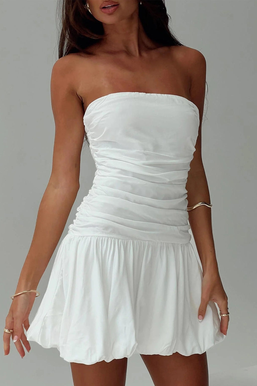Sin Tirantes Ajustado Vestido Mini de Fiesta