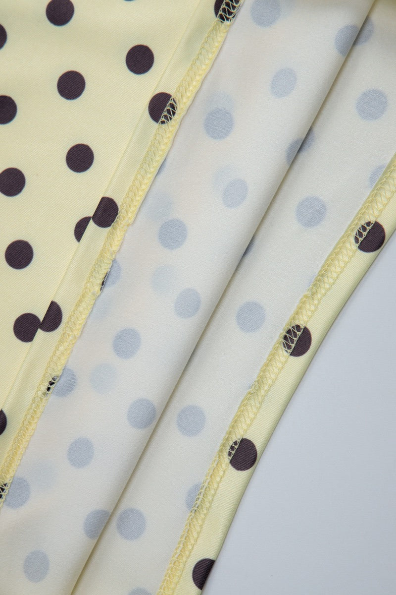 Polka Dot Sleeveless Fitted Capri Pants Set