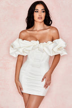 Con Varillas Volantes Vestido Mini de Fiesta