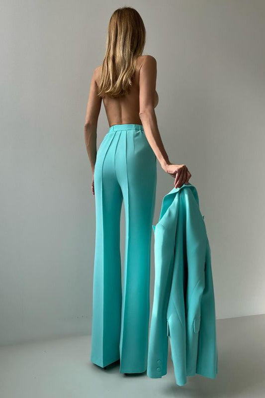 Corset Style Three Piece Blazer Pants Set