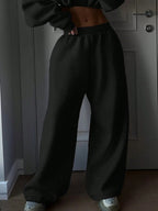 Cropped Zip Hoodie Wide Leg Jogger Set