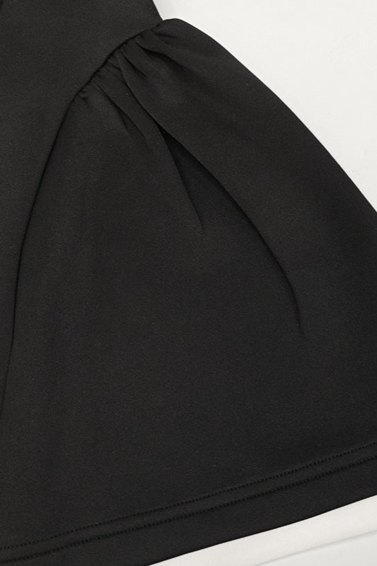 Bustier de Contraste Volantes Vestido de Cóctel