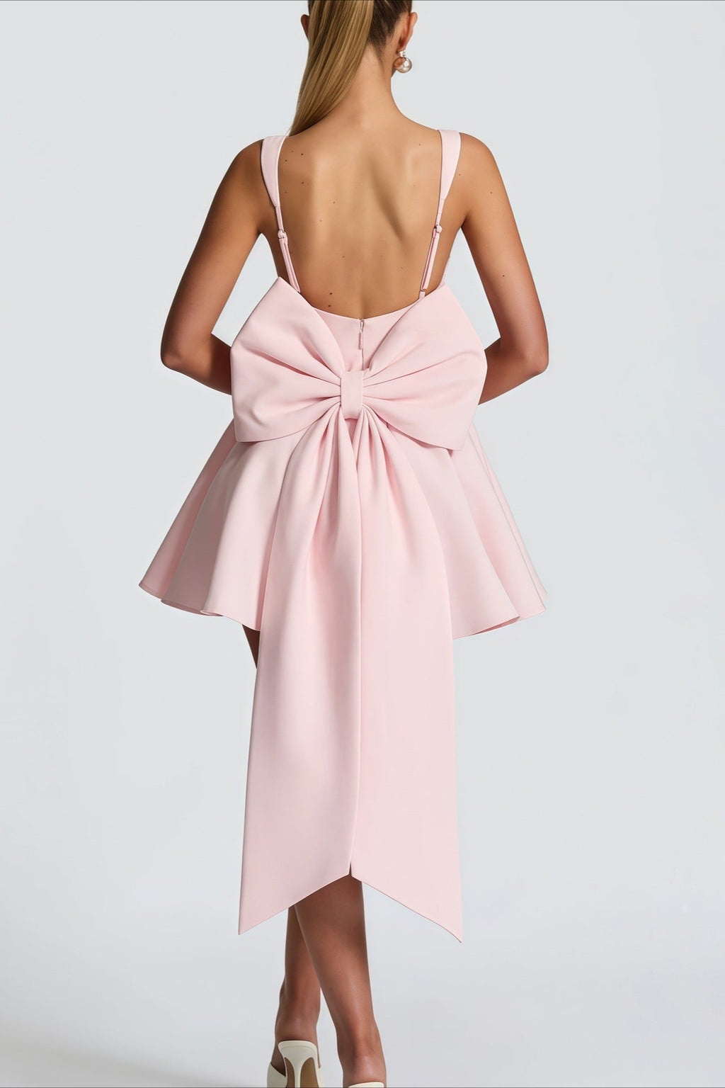 Vestido Corset Mini de Fiesta con Lazo Desmontable