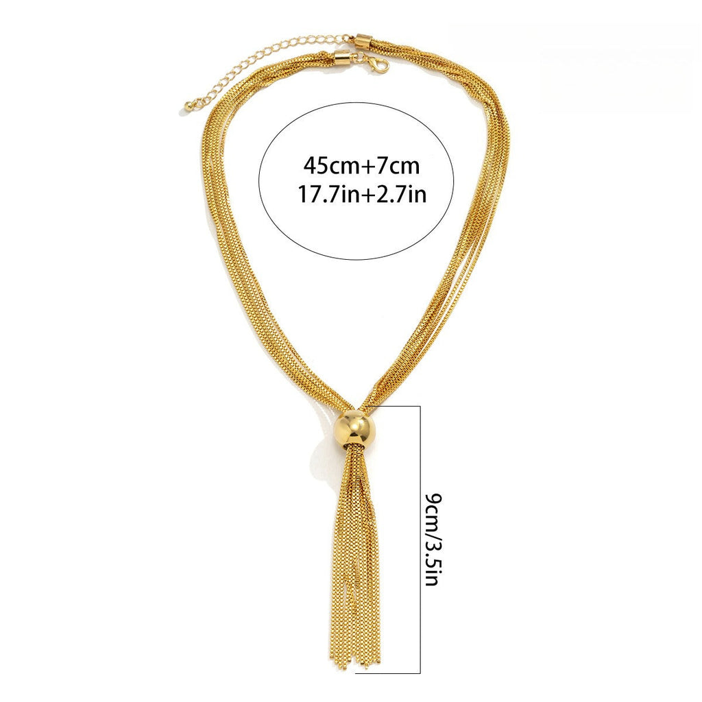 Statement Cuenta Drop En Capas Con Cadena Collar
