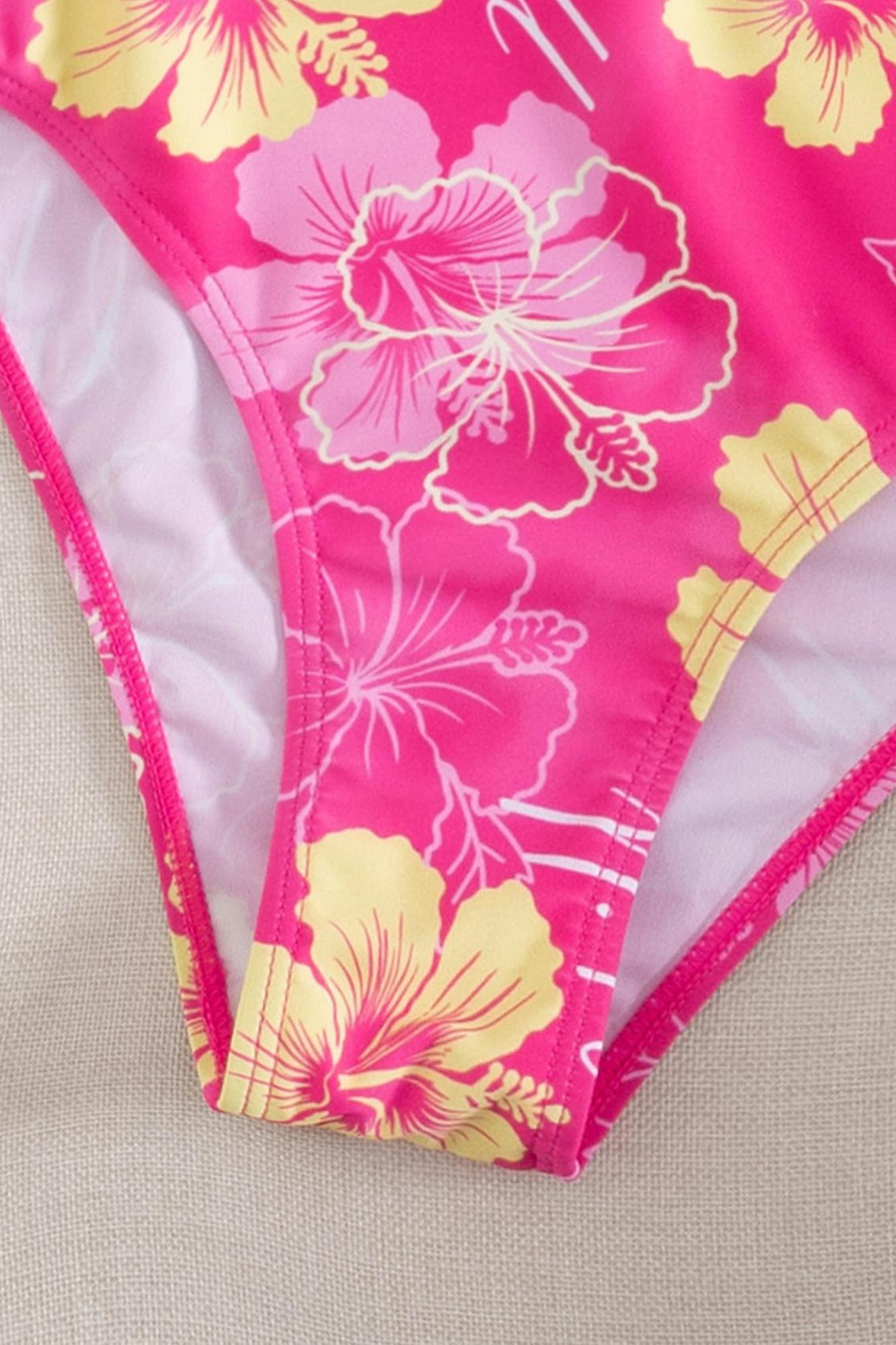 Floral Cherry Blossom Halter Two Piece Swim Set