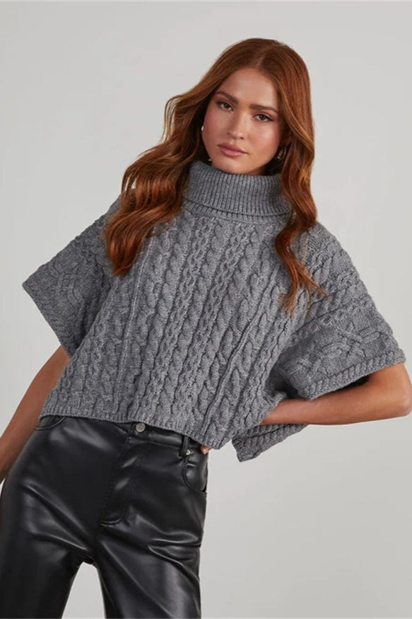 Oversize Cuello Alto Se Pone por la Cabeza Suéter