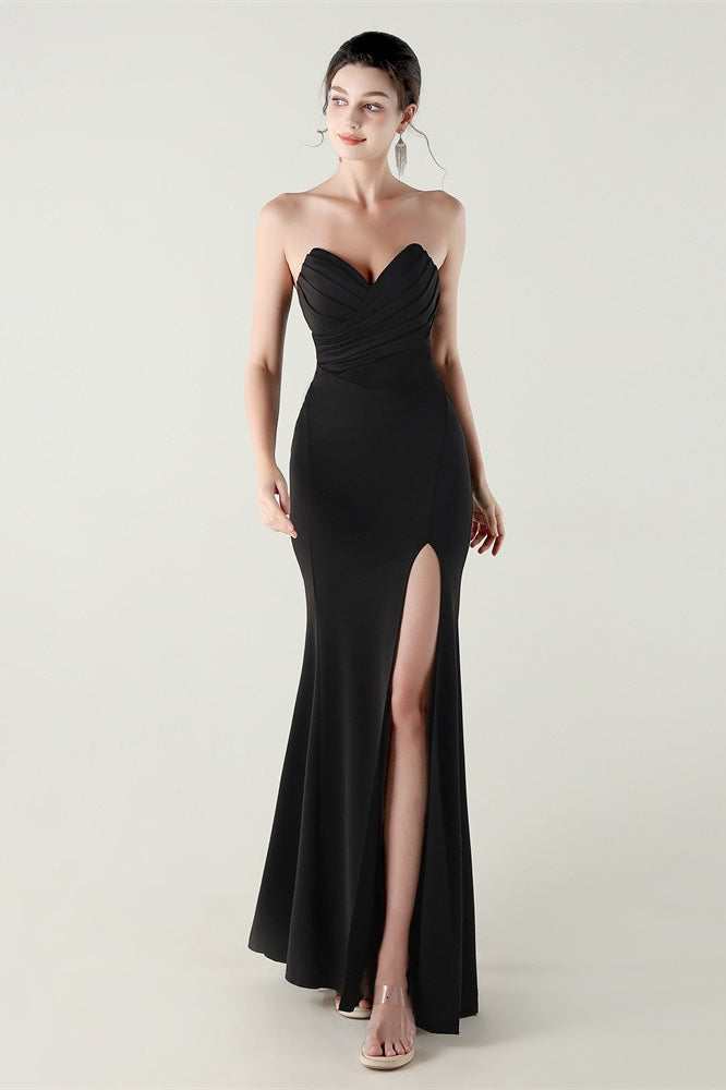 Sin Tirantes Escote Corazón Plisado Vestido de Fiesta