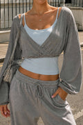 Camisole and Wrap Balloon Sleeve Tee Set