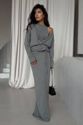 Tie Front Knit Set Sweater Dress