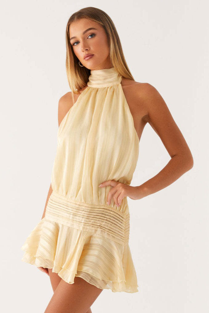 Sleeveless Tie Back Mini Vacation Dress