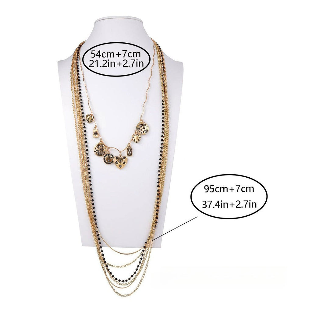 En Capas Cuenta Con Cadena Geométrico Charm Collar Statement
