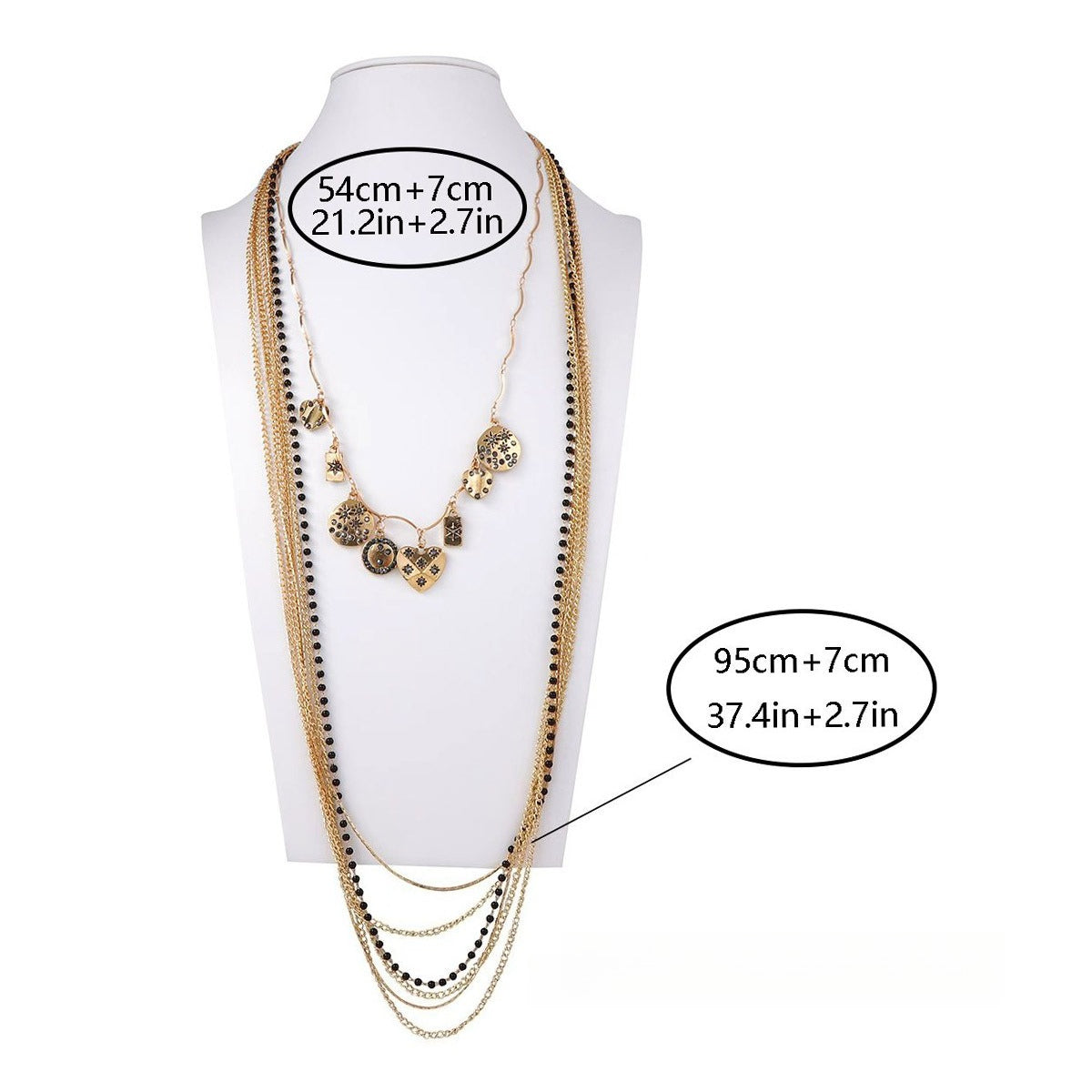 En Capas Cuenta Con Cadena Geométrico Charm Collar Statement