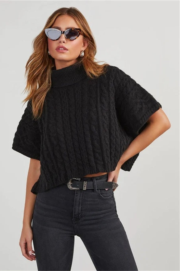 Oversize Cuello Alto Se Pone por la Cabeza Suéter