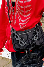 Rhinestone Ribcage Zip Hoodie