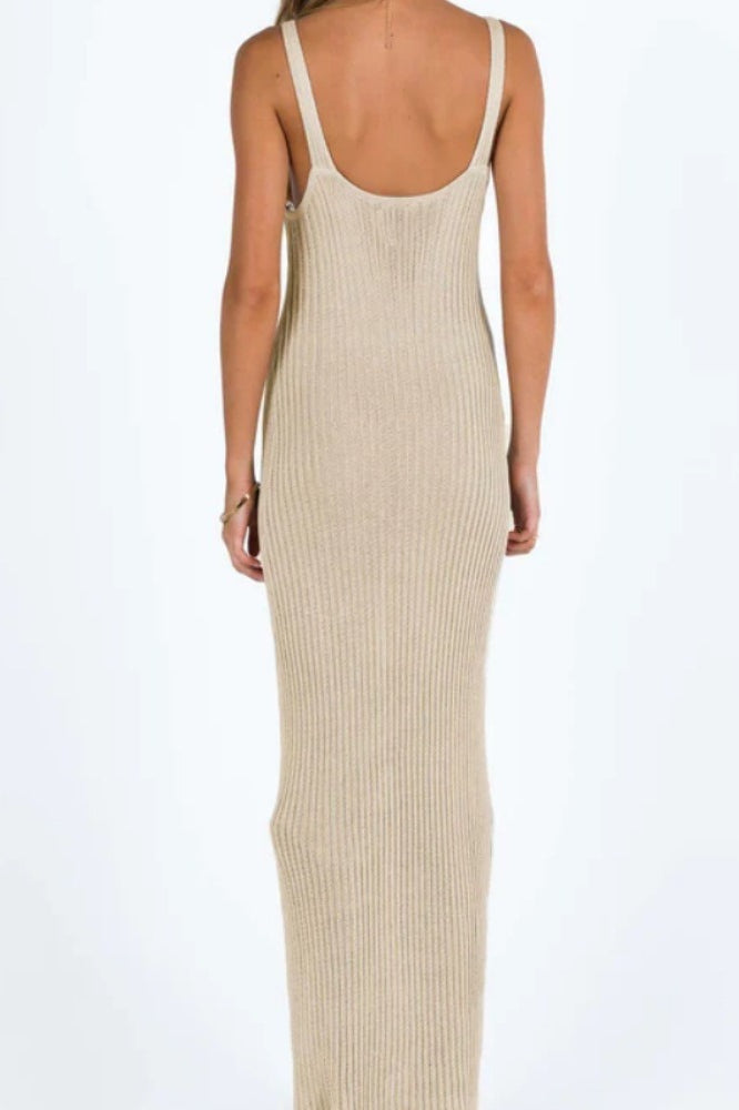 Hollow Sheer Knit Maxi Vacation Dress
