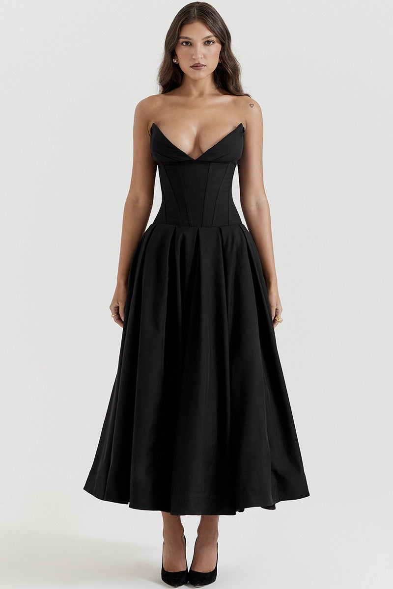 Sin Tirantes Corsé Línea A Vestido de Fiesta