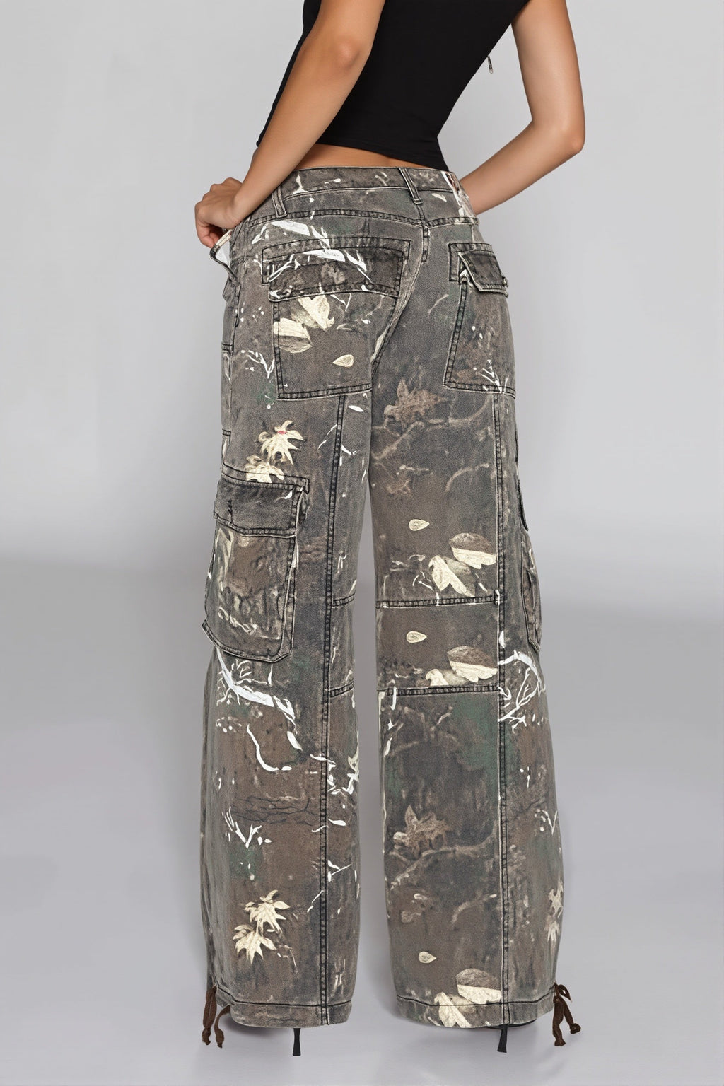 Camouflage Utility Pocket Cargo Jeans