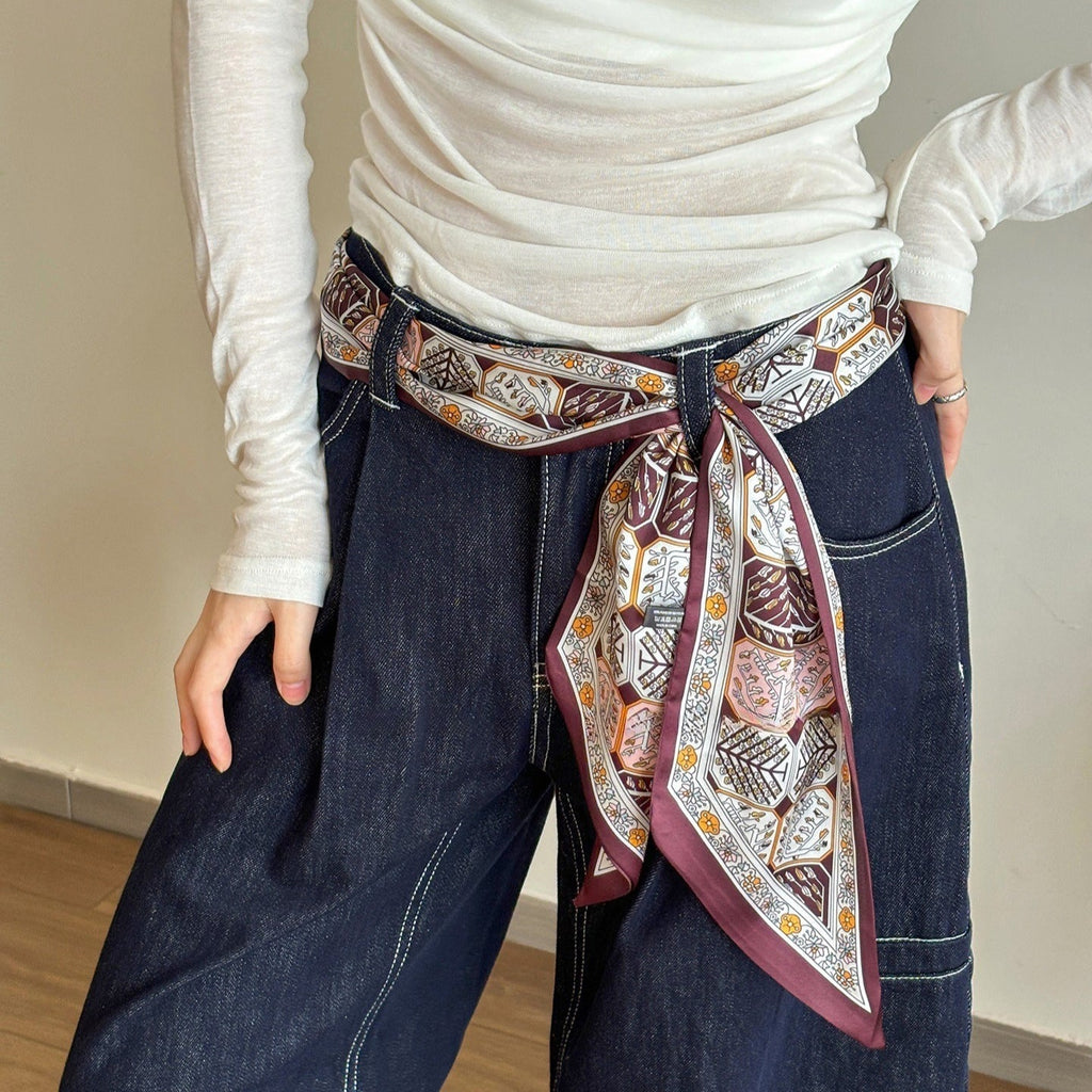 Paisley Long Ribbon Retro Neck Waist Scarf