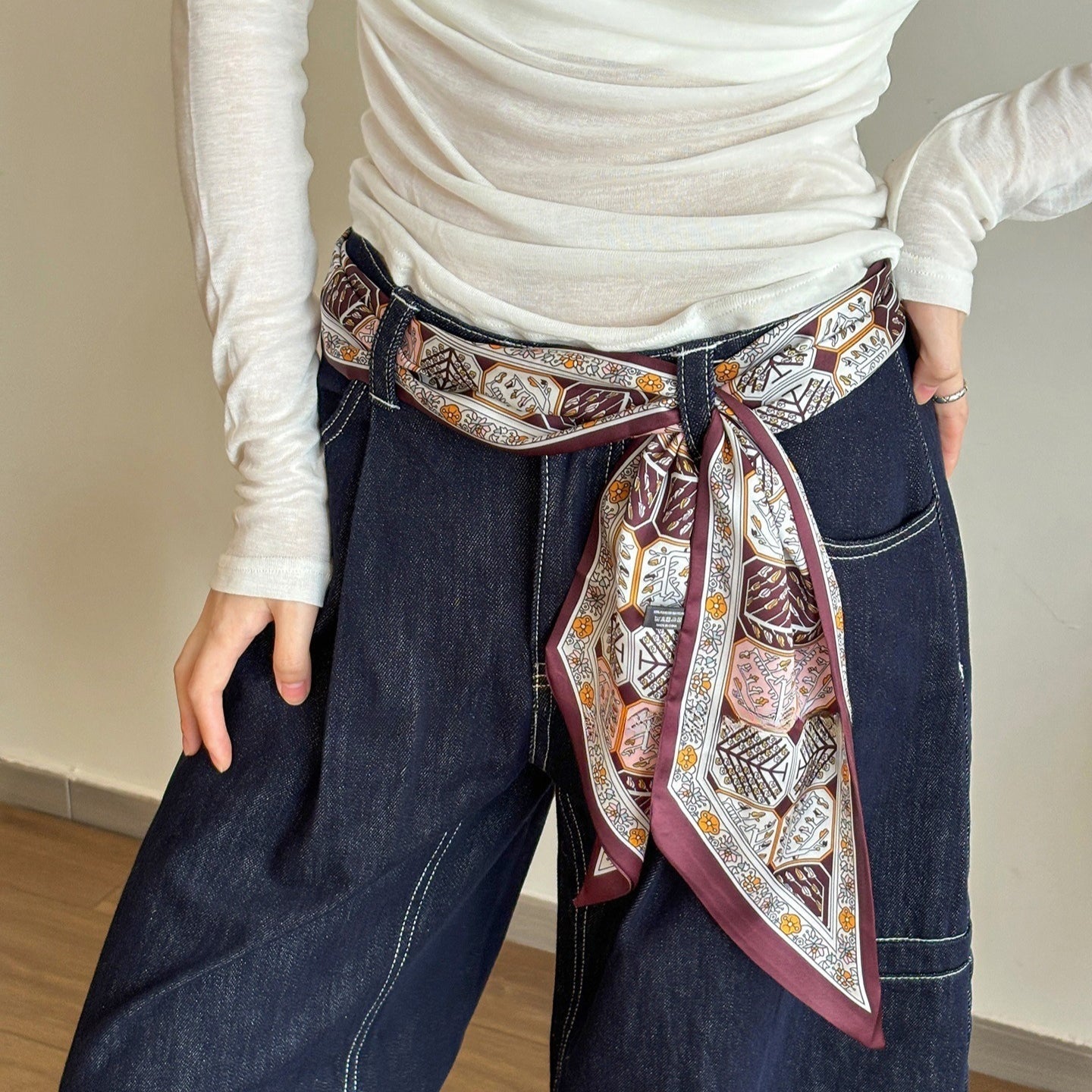 Paisley Long Ribbon Retro Neck Waist Scarf