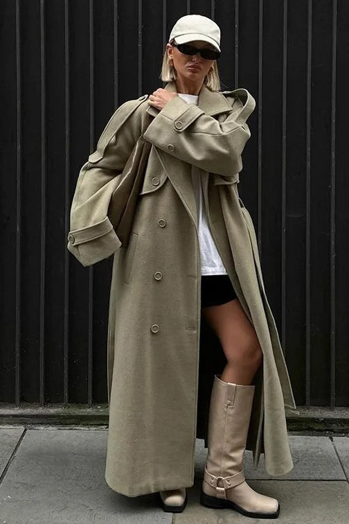 Vintage Double Breasted Belted Overcoat