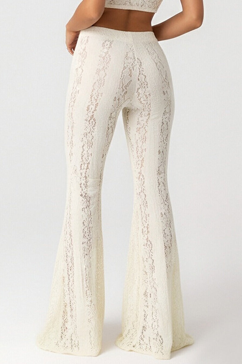 Low Rise Lace Flared Bodycon Pants